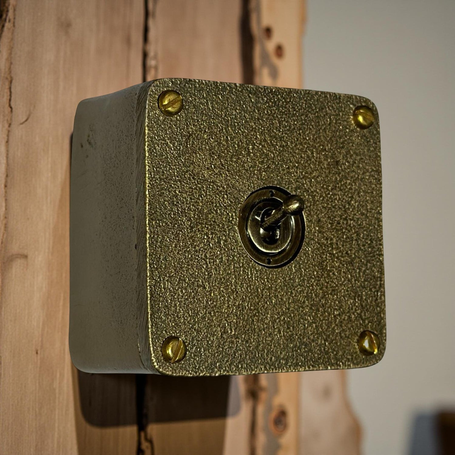 Single Gang Bronze Solid Cast Metal Conduit Light Switch Industrial 2 Way - BS EN Approved Vintage Crabtree 1950’s Style