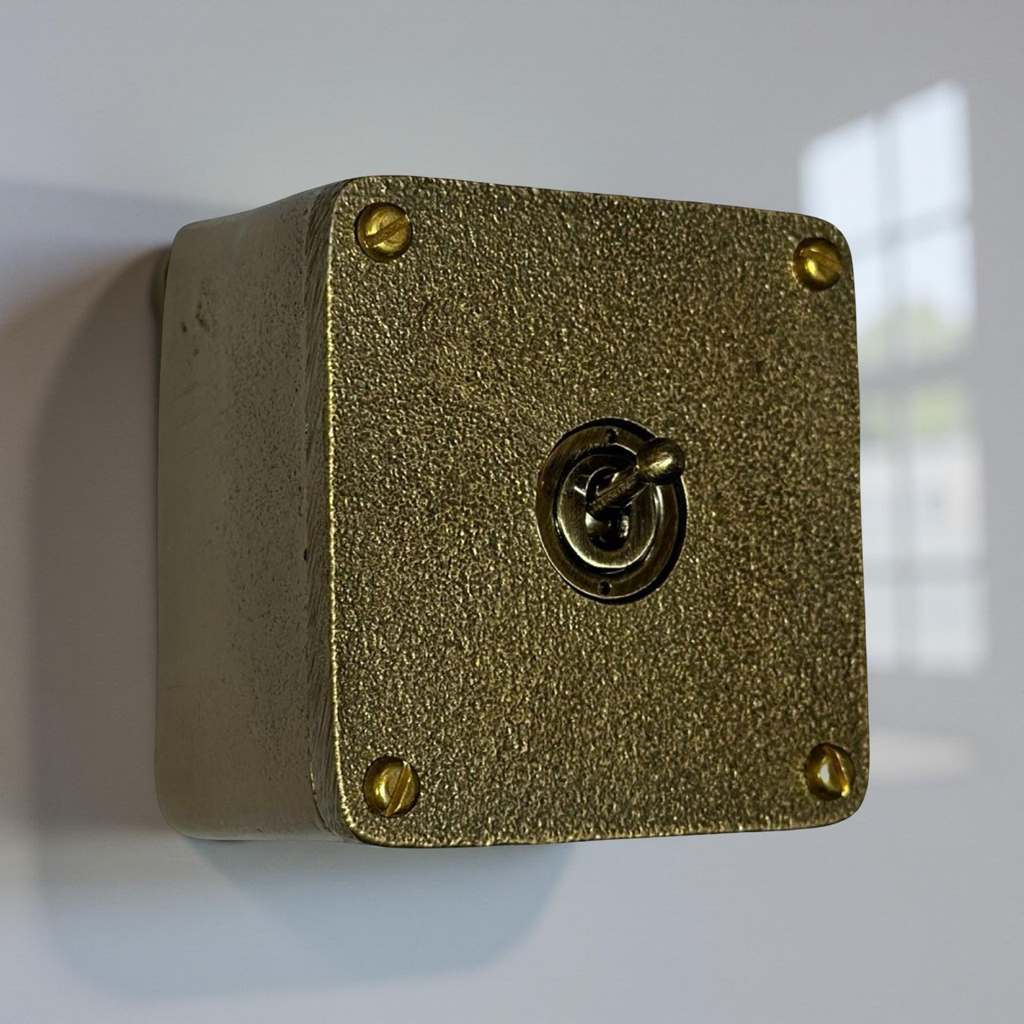 Single Gang Bronze Solid Cast Metal Conduit Light Switch Industrial 2 Way - BS EN Approved Vintage Crabtree 1950’s Style