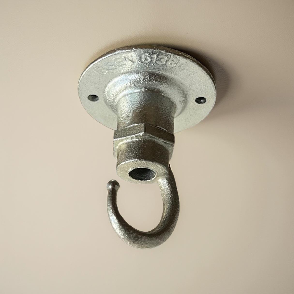 Holkham ~ Solid Industrial Hook | Ceiling Hanging Light | Galvanised Metal | Plant Hanger