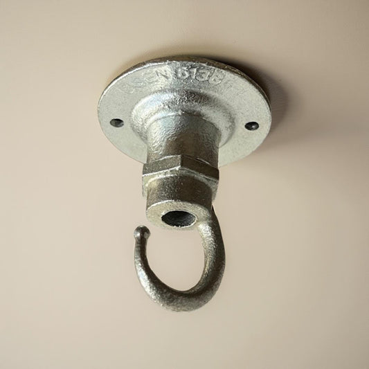 Holkham ~ Solid Industrial Hook | Ceiling Hanging Light | Galvanised Metal | Plant Hanger