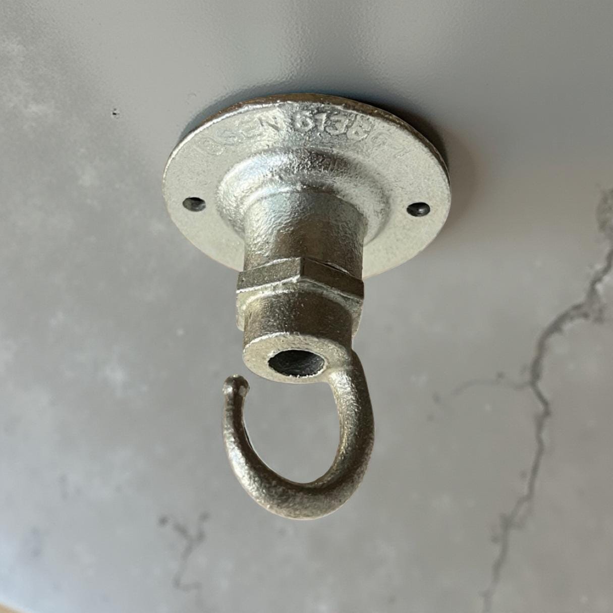 Holkham ~ Solid Industrial Hook | Ceiling Hanging Light | Galvanised Metal | Plant Hanger