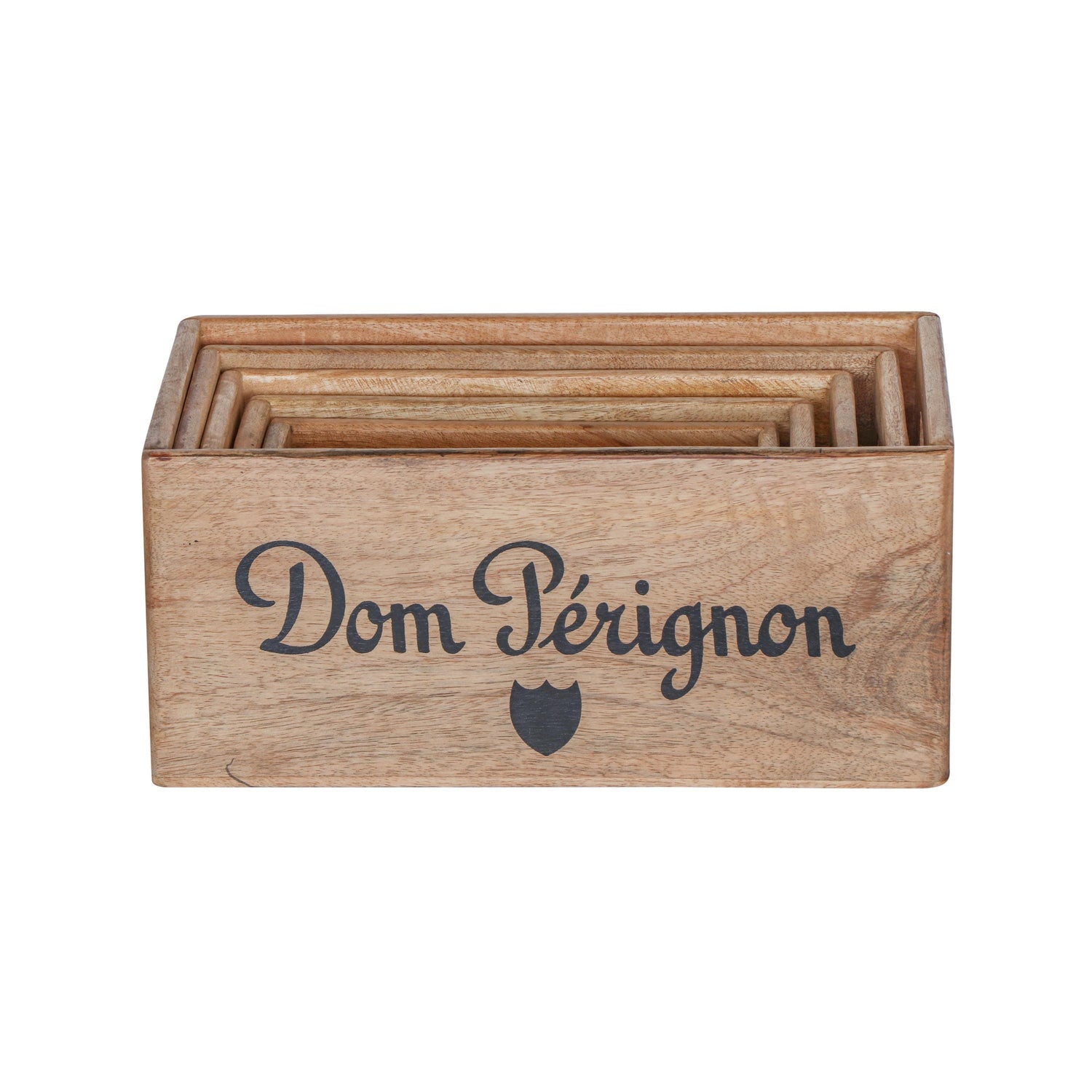 Dom Perignon Storage Wooden Champagne Crates Natural Finish