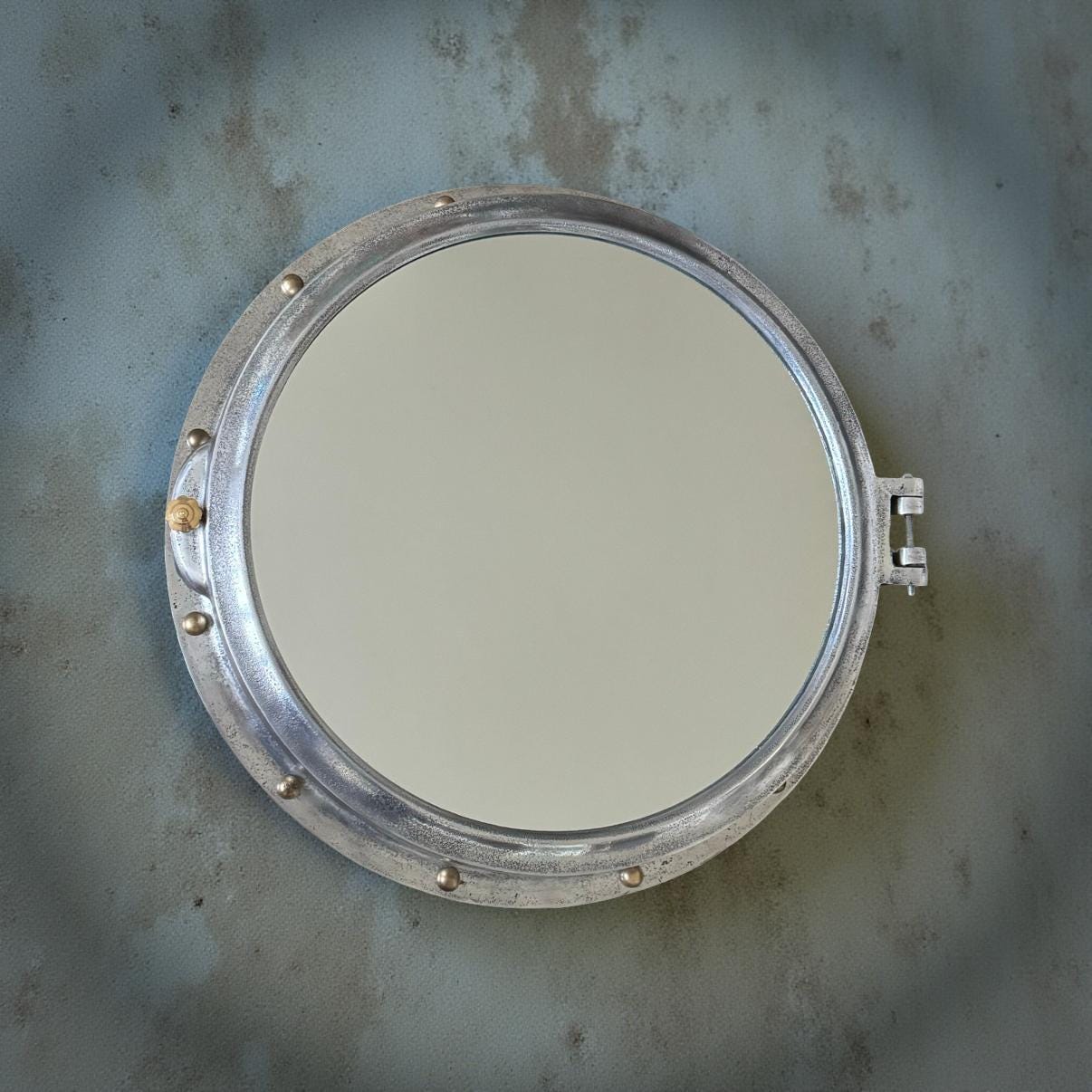 Oversized XL Porthole Mirror Solid Cast Nautical Industrial US Navy Deck Yacht Master by Maxlume ~ 65cm