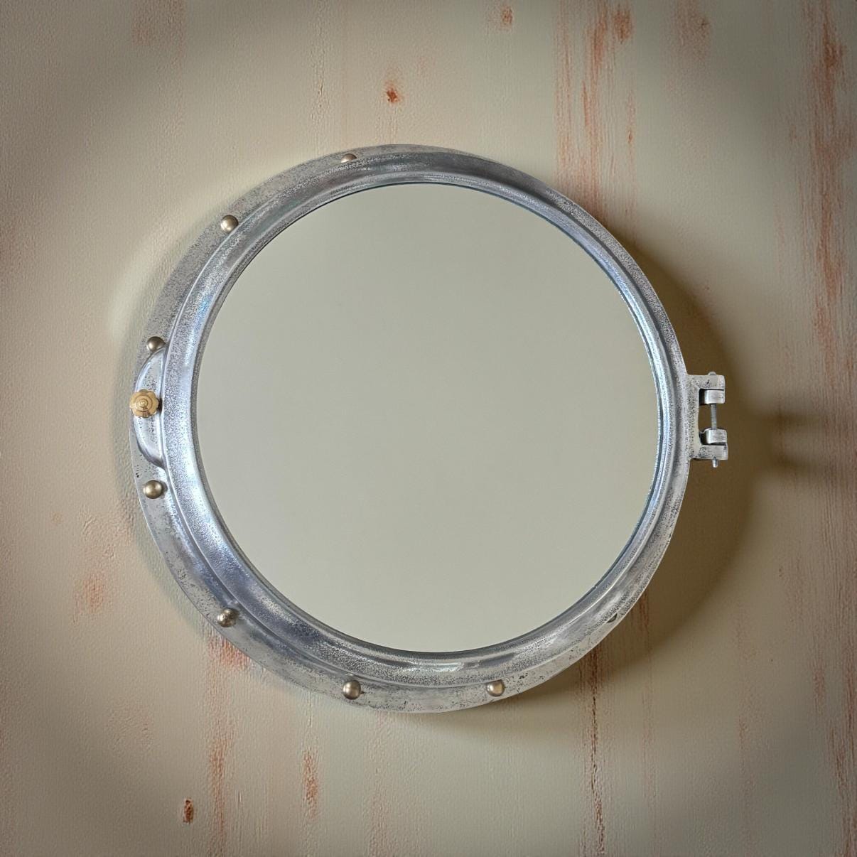 Oversized XL Porthole Mirror Solid Cast Nautical Industrial US Navy Deck Yacht Master by Maxlume ~ 65cm