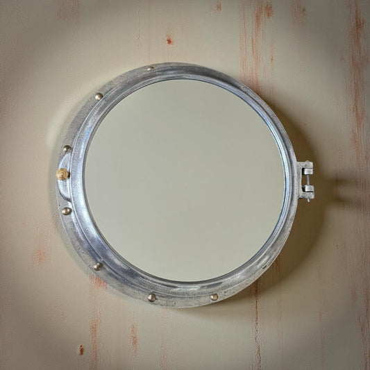 Oversized XL Porthole Mirror Solid Cast Nautical Industrial US Navy Deck Yacht Master by Maxlume ~ 65cm