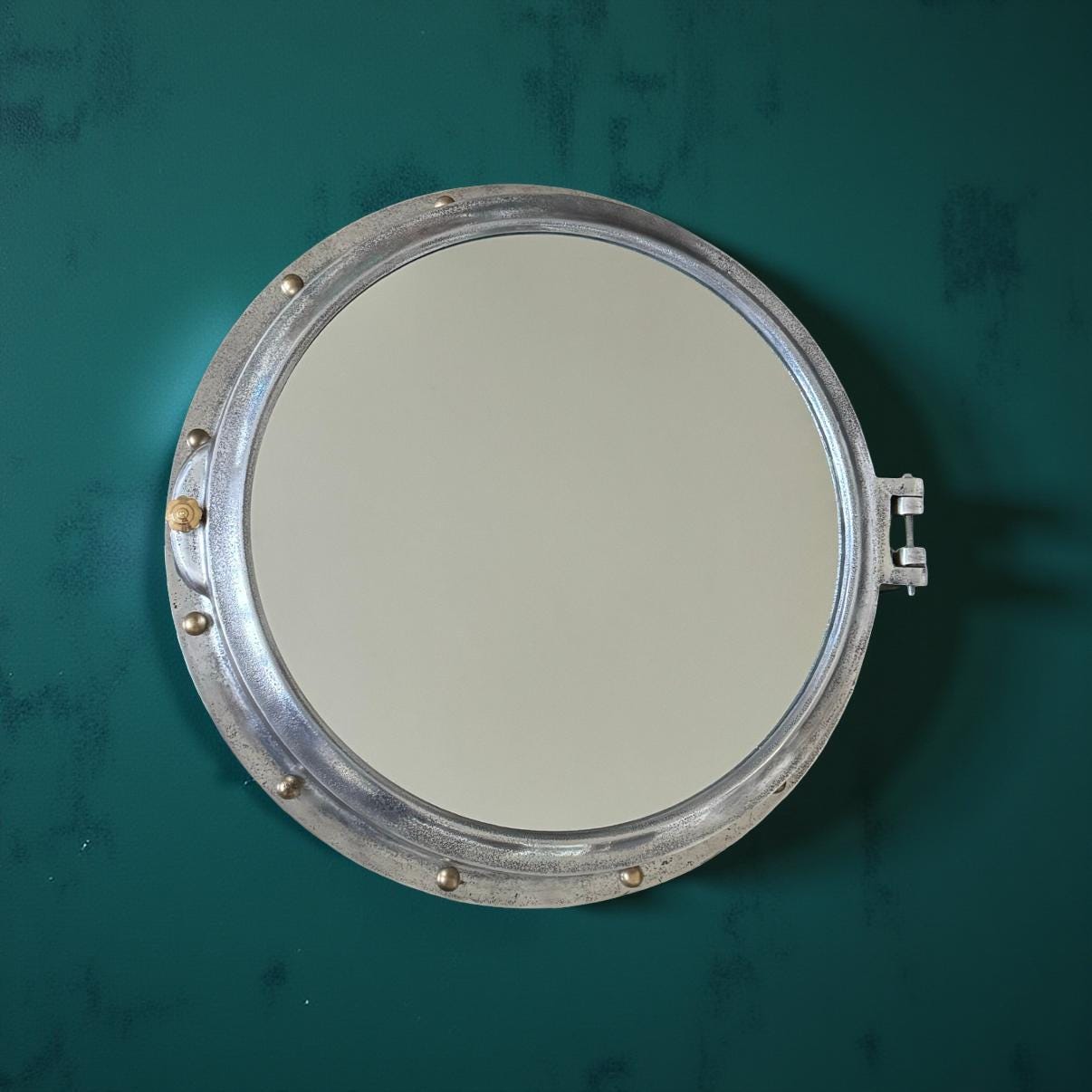 Oversized XL Porthole Mirror Solid Cast Nautical Industrial US Navy Deck Yacht Master by Maxlume ~ 65cm