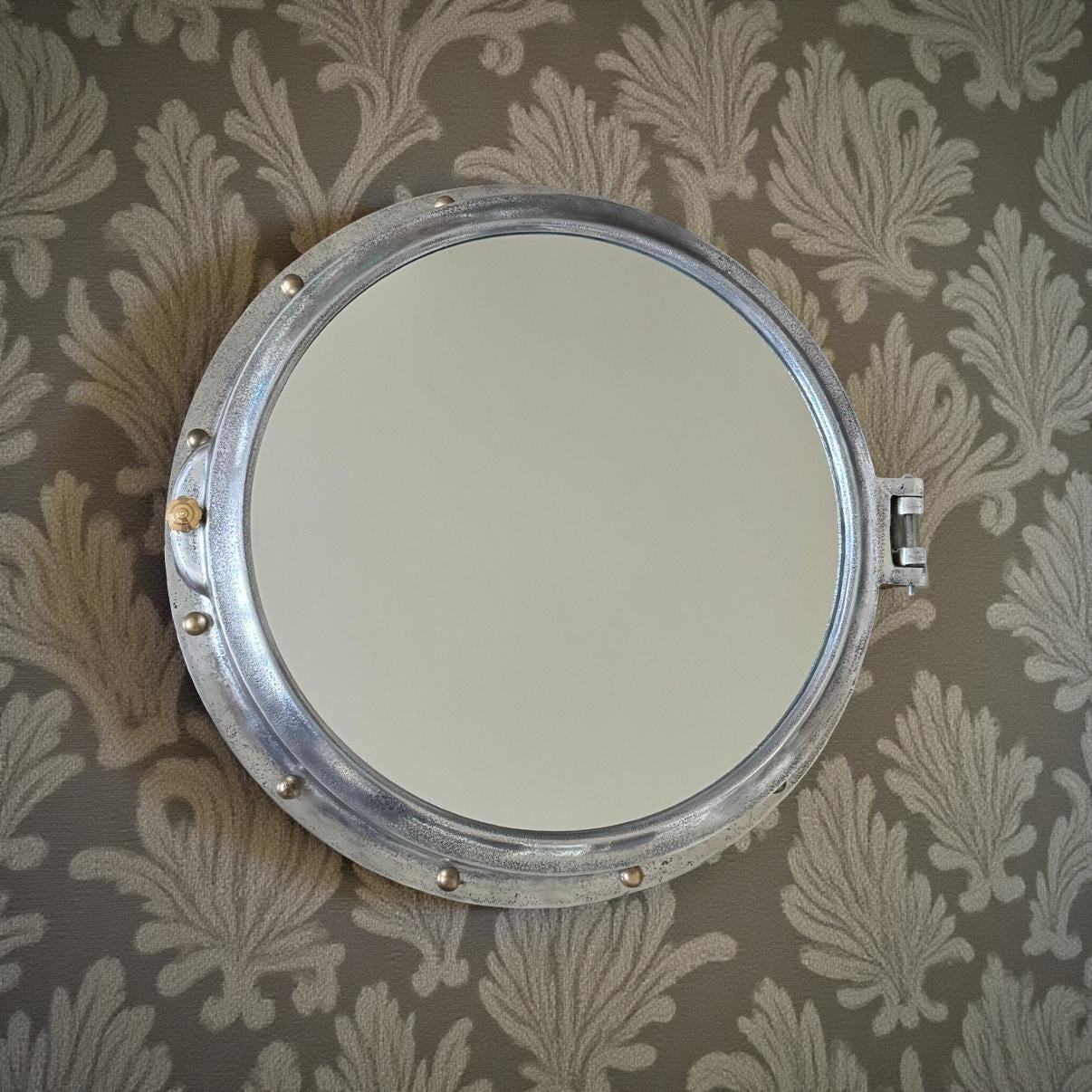 Oversized XL Porthole Mirror Solid Cast Nautical Industrial US Navy Deck Yacht Master by Maxlume ~ 65cm