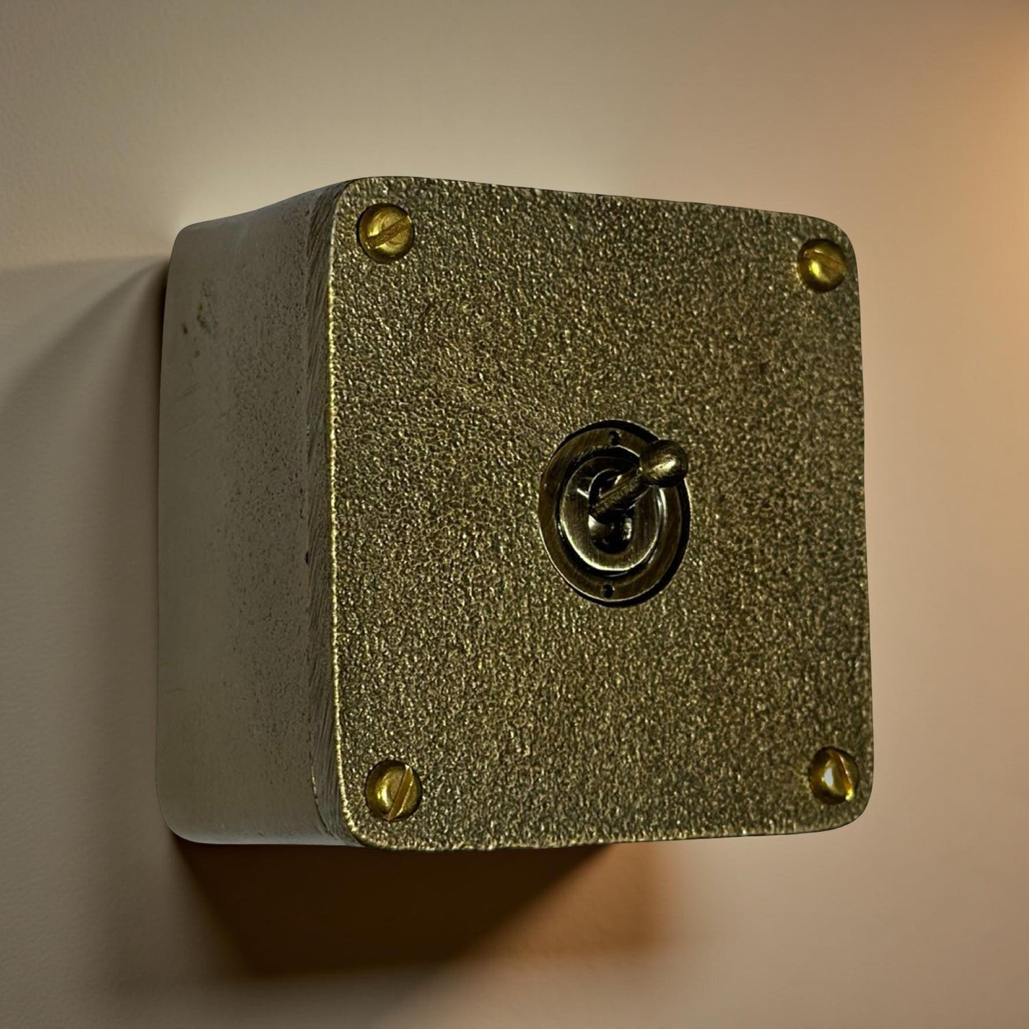 Single Gang Bronze Solid Cast Metal Conduit Light Switch Industrial 2 Way - BS EN Approved Vintage Crabtree 1950’s Style