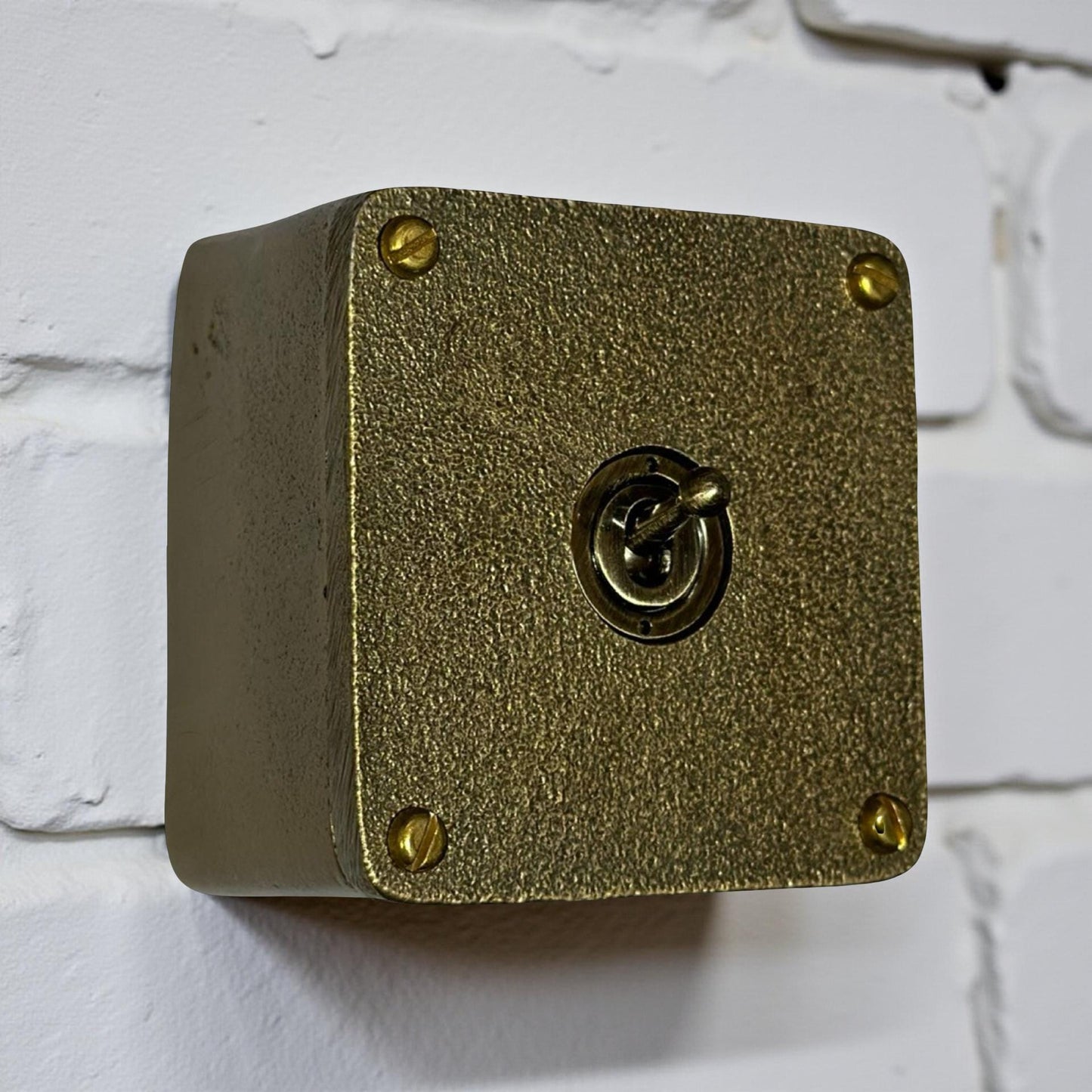 Single Gang Bronze Solid Cast Metal Conduit Light Switch Industrial 2 Way - BS EN Approved Vintage Crabtree 1950’s Style