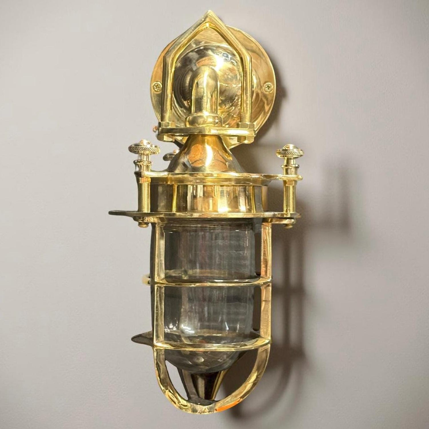 Kelling ~ Bulkhead Outdoor & Bathroom Sconce Wall Light Solid Brass | 11 Inch