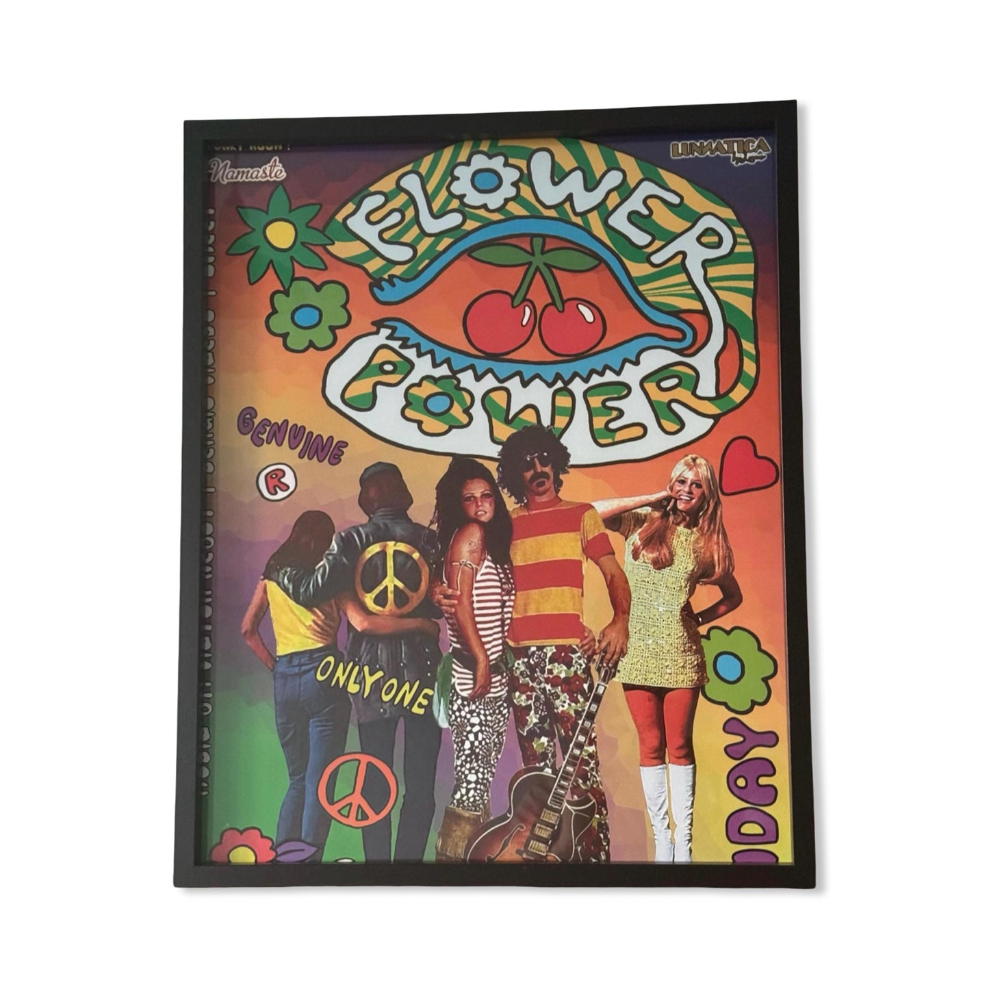 Flower Power ~ Genuine Pacha Ibiza Framed Dj Artwork | Luxury Black Frame