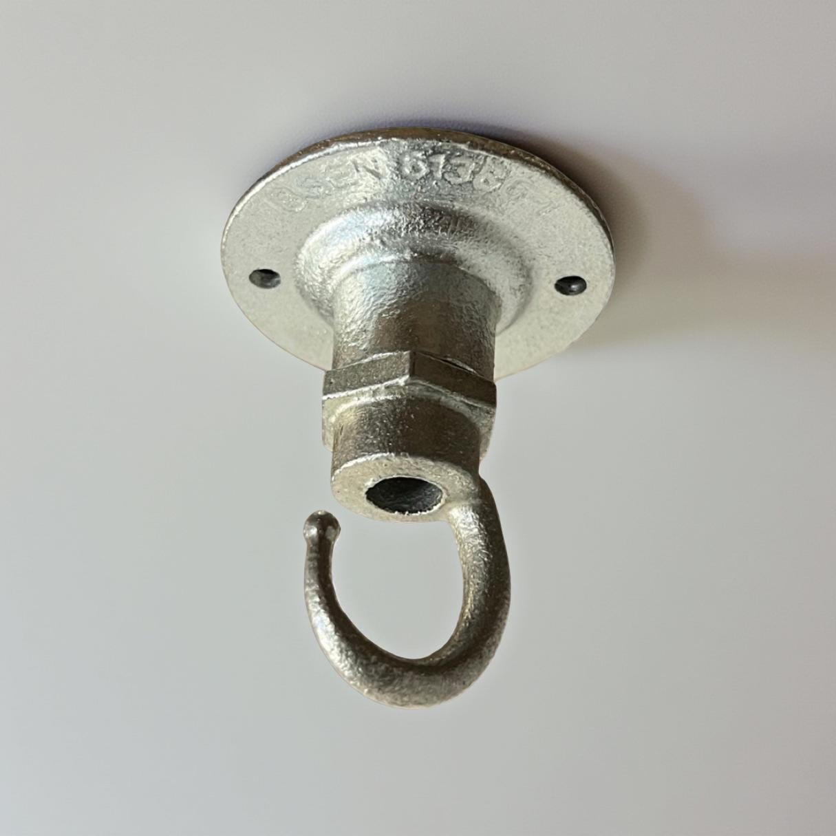 Holkham ~ Solid Industrial Hook | Ceiling Hanging Light | Galvanised Metal | Plant Hanger