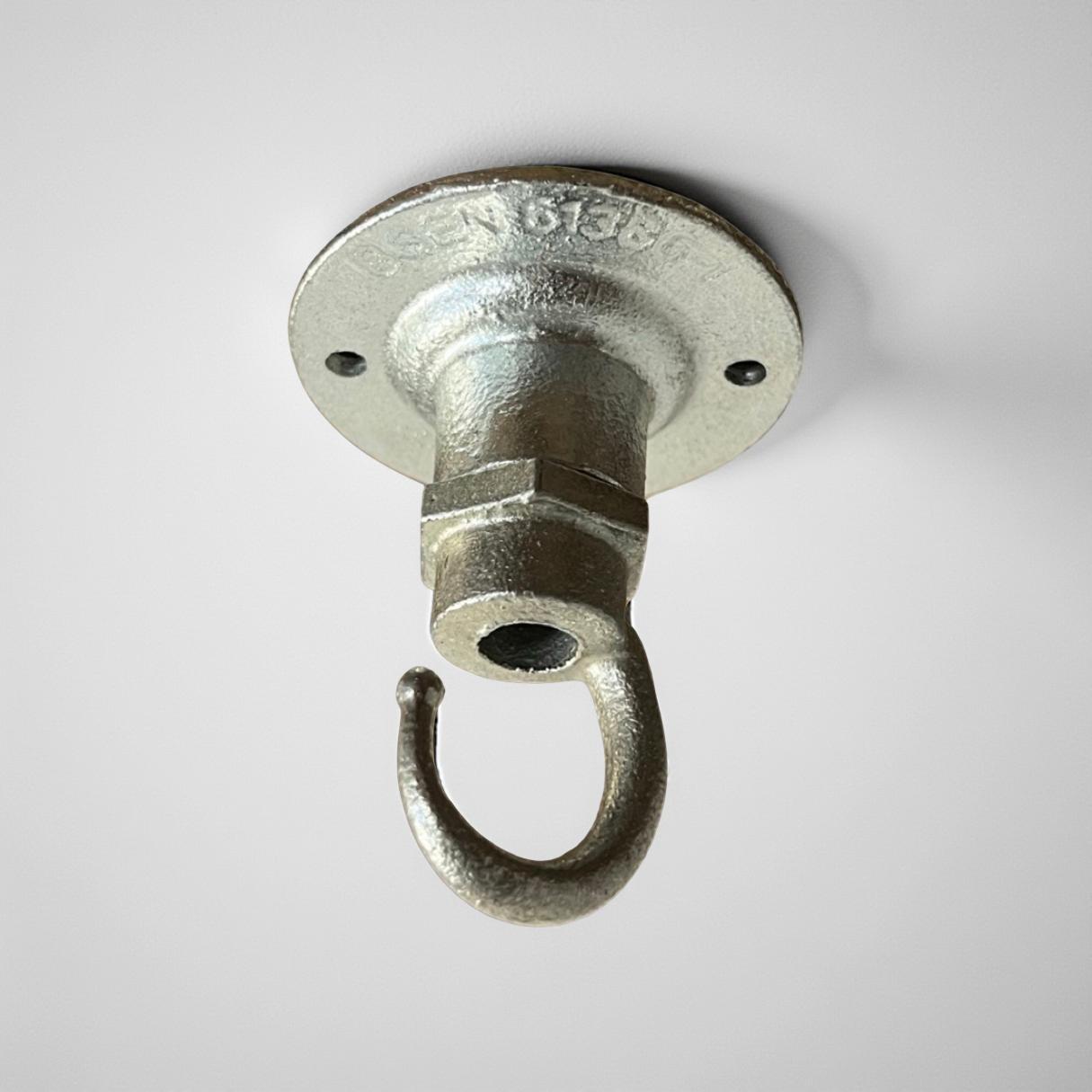 Holkham ~ Solid Industrial Hook | Ceiling Hanging Light | Galvanised Metal | Plant Hanger