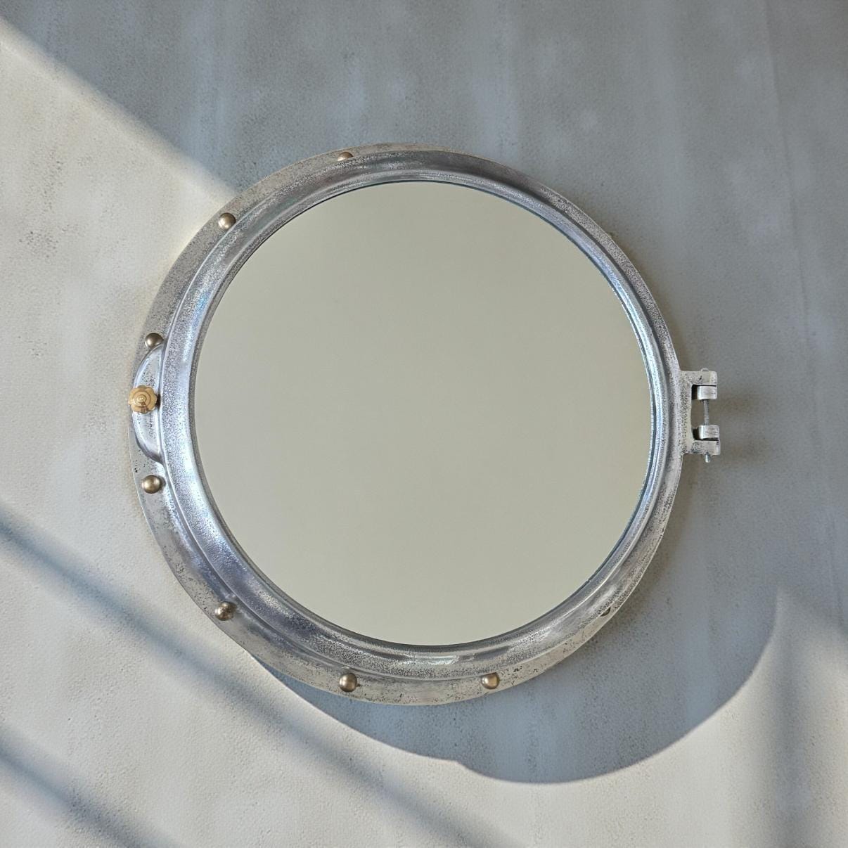 Oversized XL Porthole Mirror Solid Cast Nautical Industrial US Navy Deck Yacht Master by Maxlume ~ 65cm