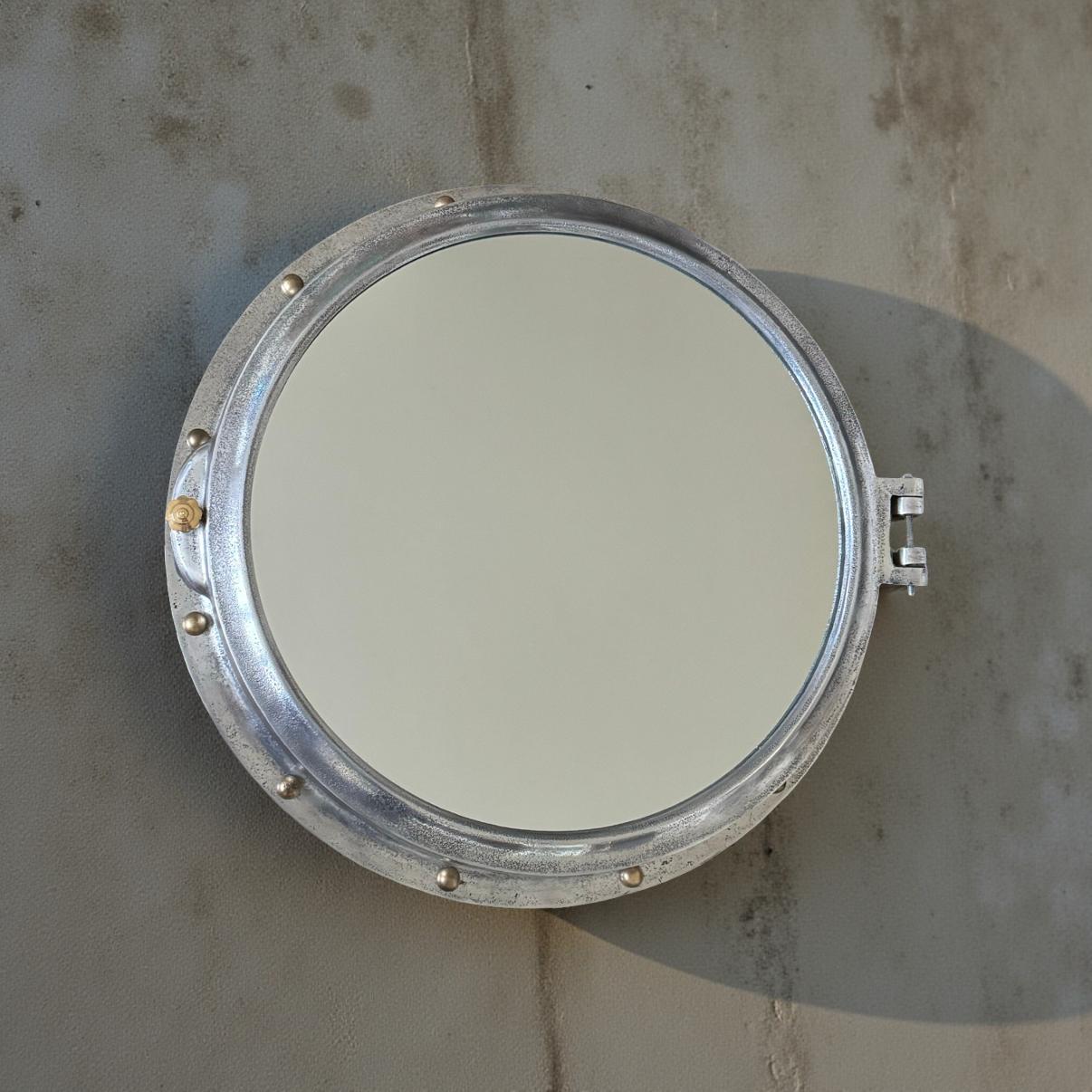 Oversized XL Porthole Mirror Solid Cast Nautical Industrial US Navy Deck Yacht Master by Maxlume ~ 65cm