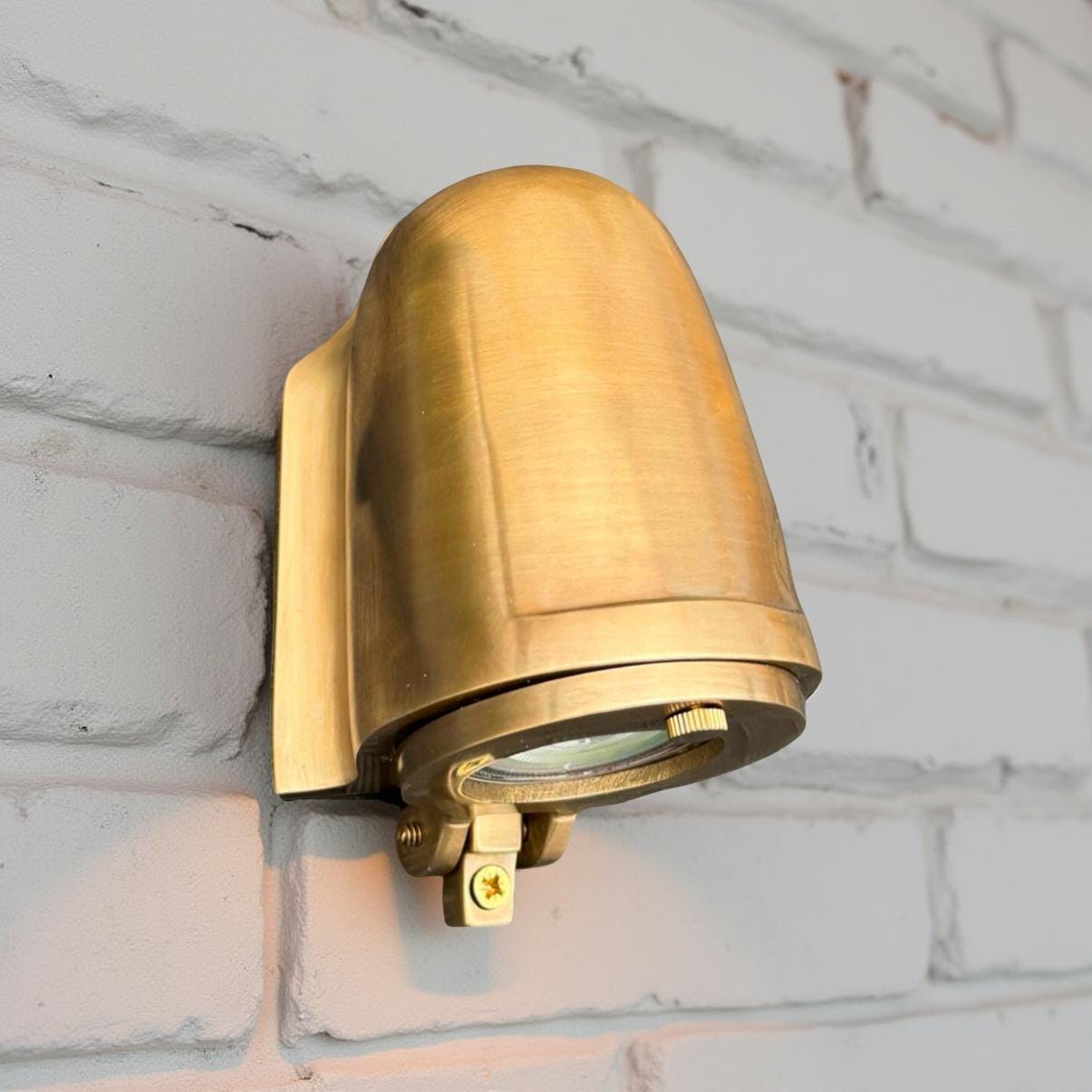 Holt ~ Outdoor & Bathroom Bronze Solid Antique Brass Mast Down Light LED