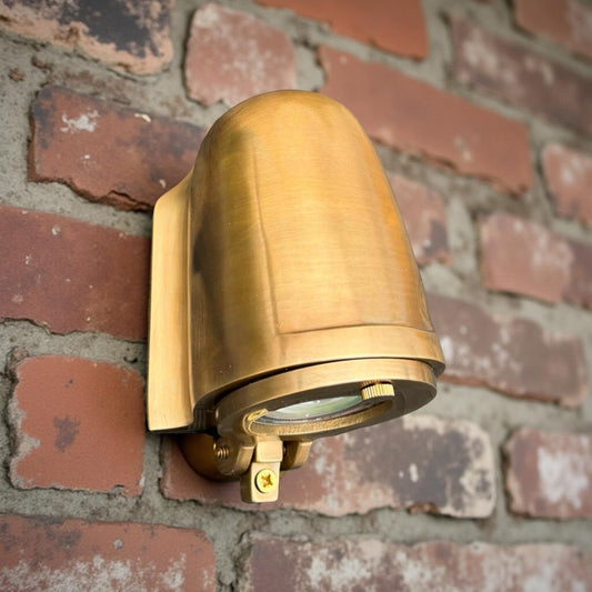 Holt ~ Outdoor & Bathroom Bronze Solid Antique Brass Mast Down Light LED