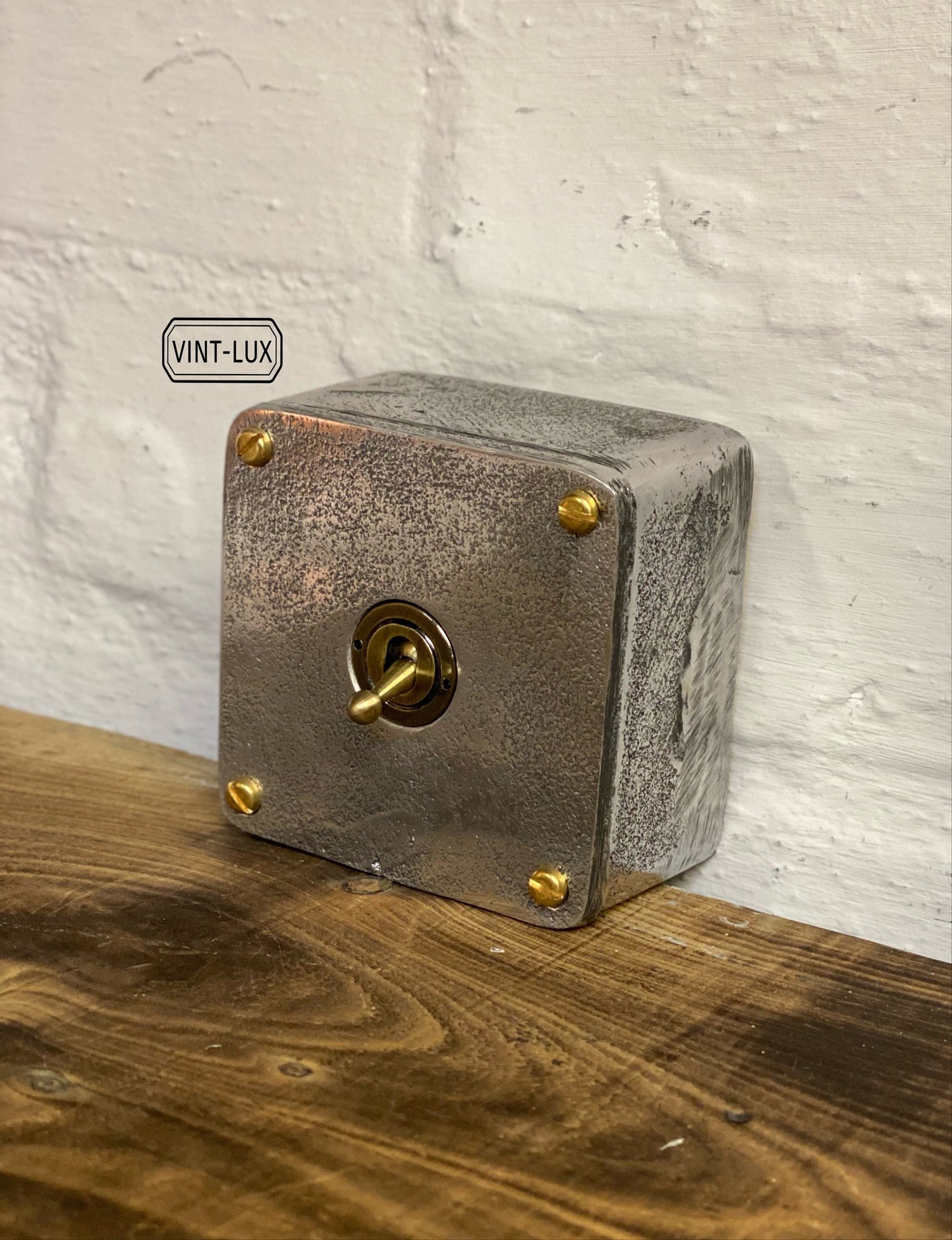 Single Gang Solid Cast Metal Light Switch Industrial 2 Way - BS EN Approved Vintage Walsall 1950’s Style