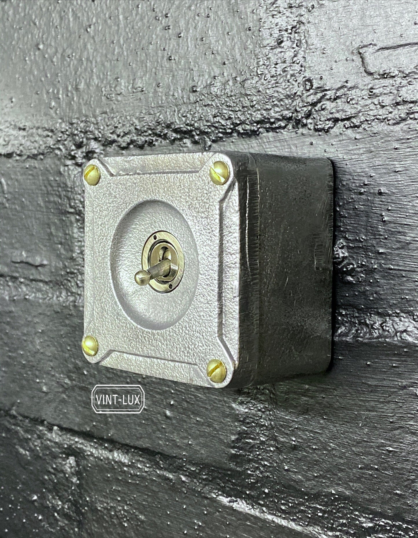 Single Gang Solid Cast Metal Light Switch Industrial 2 Way - BS EN Approved Vintage Britmac 1950’s Style