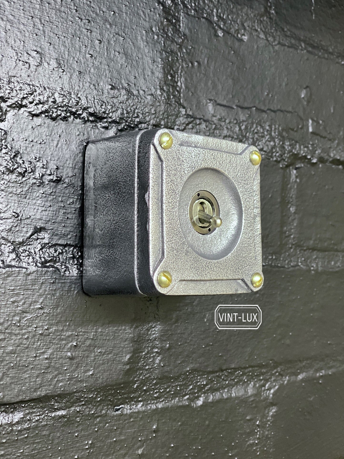 Single Gang Solid Cast Metal Light Switch Industrial 2 Way - BS EN Approved Vintage Britmac 1950’s Style