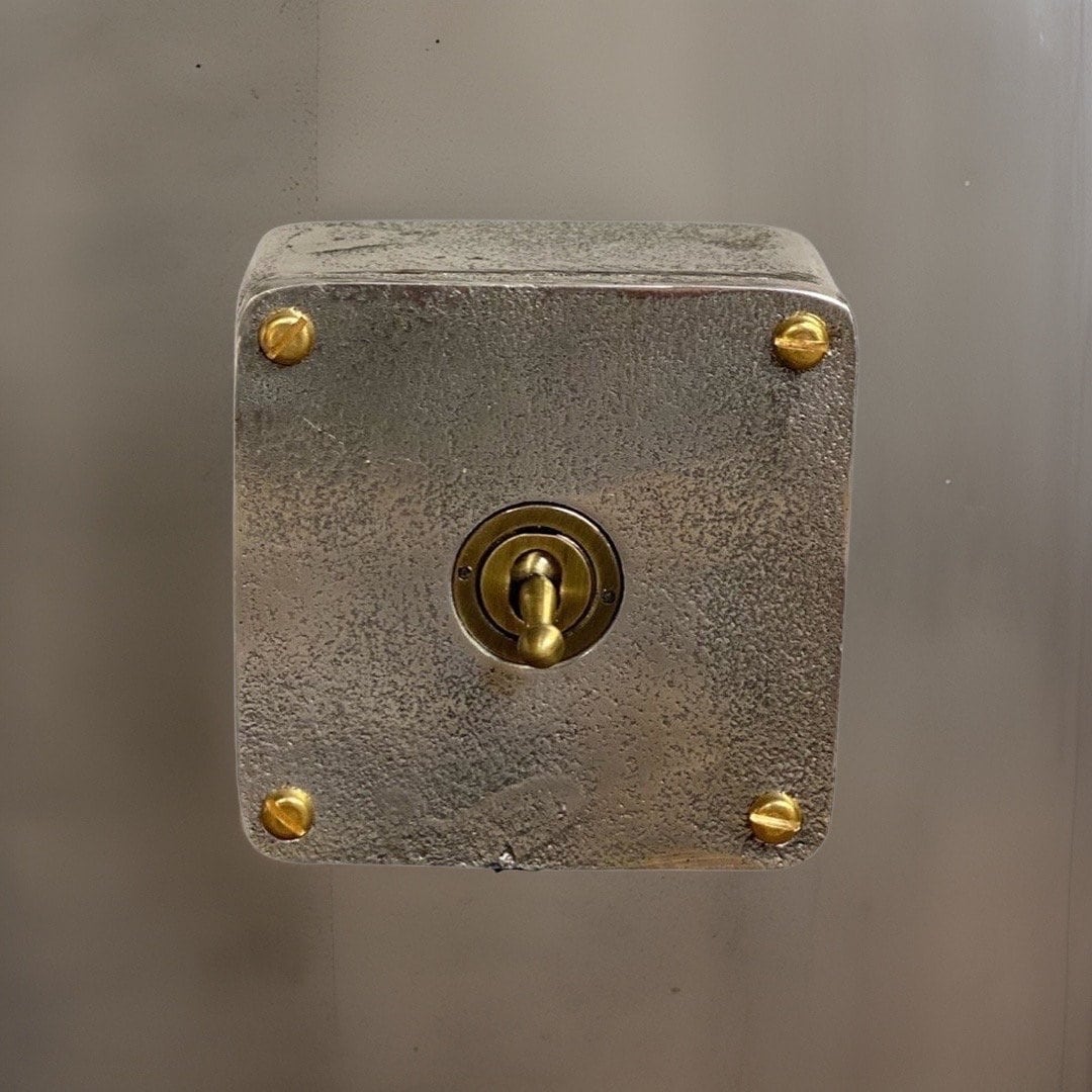 Single Gang Solid Cast Metal Light Switch Industrial 2 Way - BS EN Approved Vintage Walsall 1950’s Style